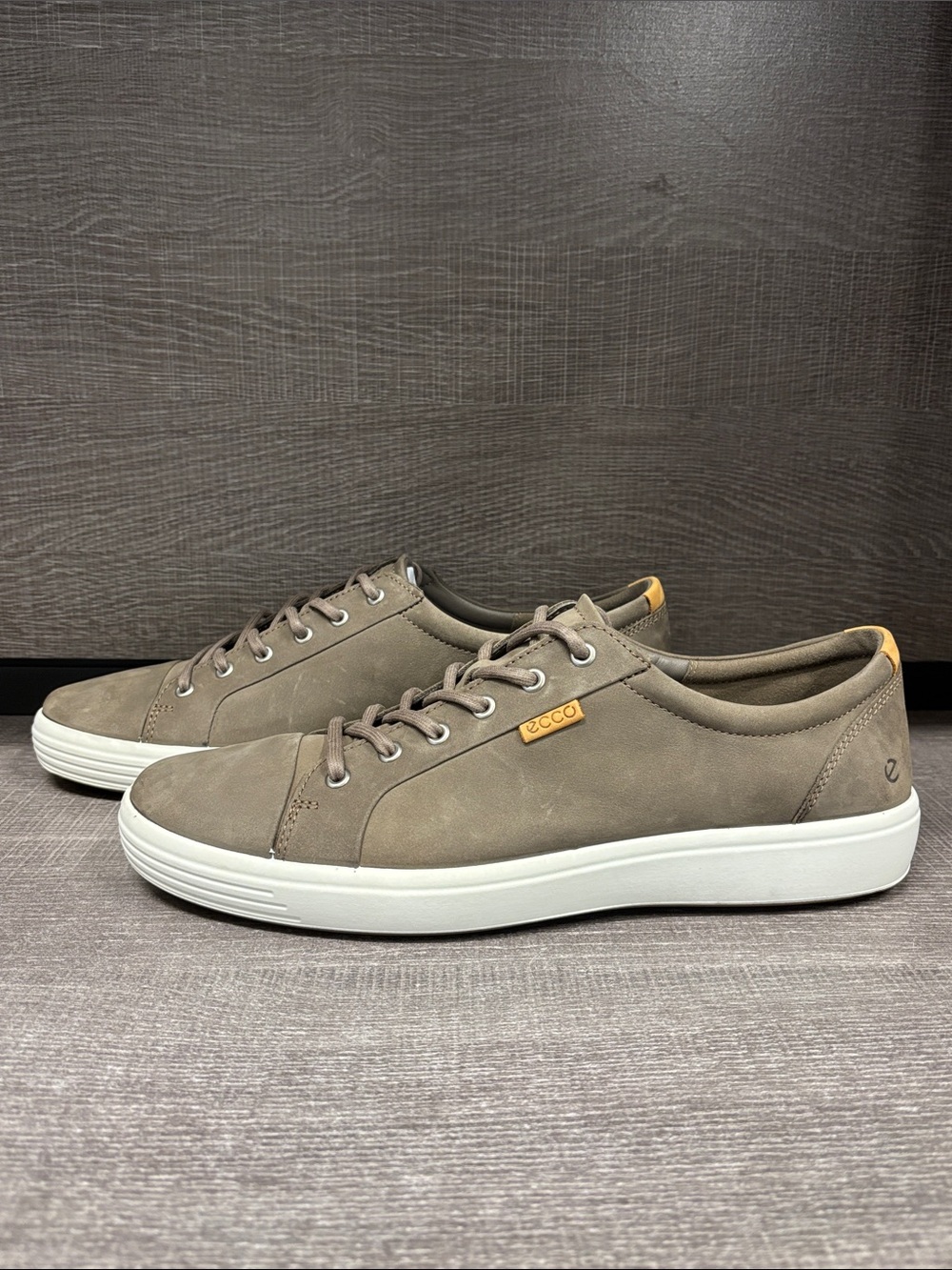 Men's ECCO Soft 7 Leather Sneaker (Dark Clay Lion) - Size 12-12.5